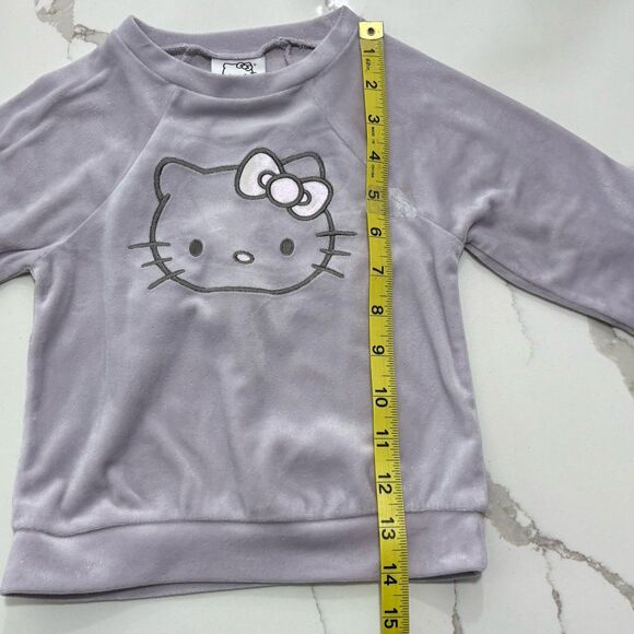 Hello Kitty Toddler Girls Purple Lavender Long Sleeve Soft Velour Sweatshirt 3T - Picture 16 of 16